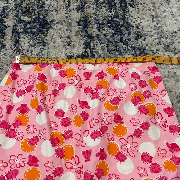 Lilly Pulitzer Pink Ladybug Print 100% Cotton Mini Skirt Size 6 - Picture 5 of 7